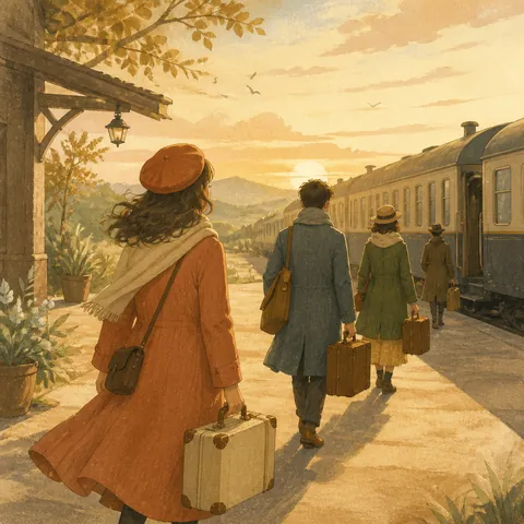 A friendly illustration showing to set off