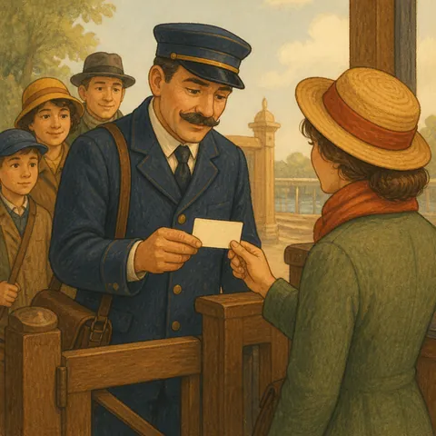A friendly illustration showing to check tickets