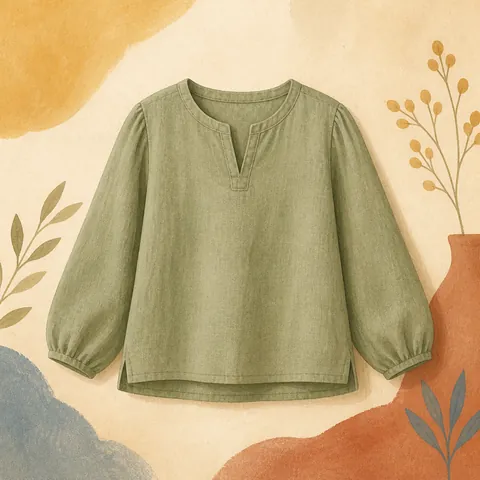 A friendly illustration showing upper garment
