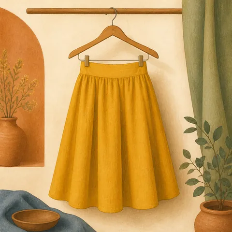 A friendly illustration showing skirt