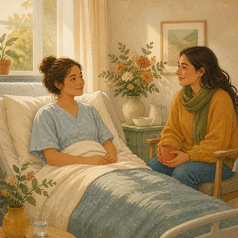 A friendly illustration showing patient