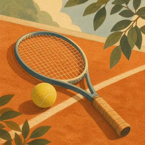A friendly illustration showing tennis