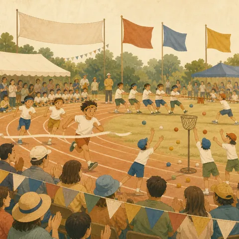 A friendly illustration showing sports meet