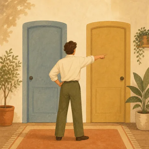 A friendly illustration showing to decide