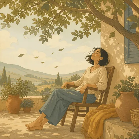 A friendly illustration showing pleasantly cool