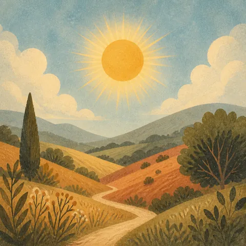 A friendly illustration showing sun