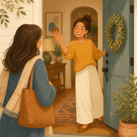 A friendly illustration showing to welcome