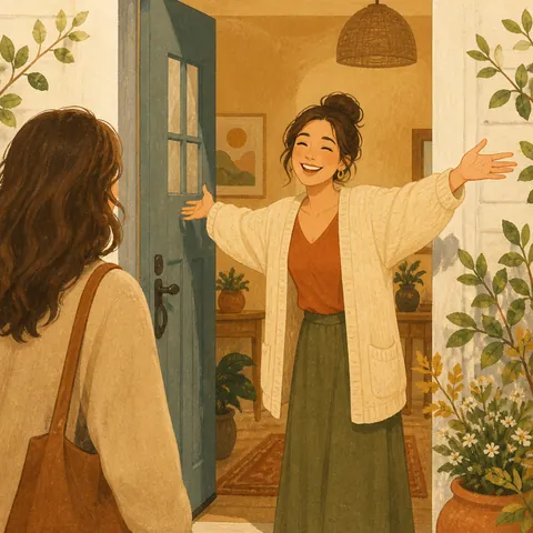 A friendly illustration showing warm-hearted