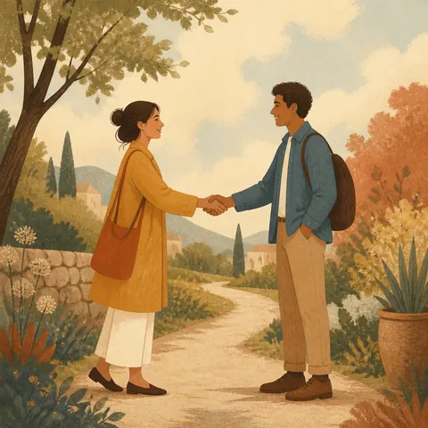 A friendly illustration showing to meet