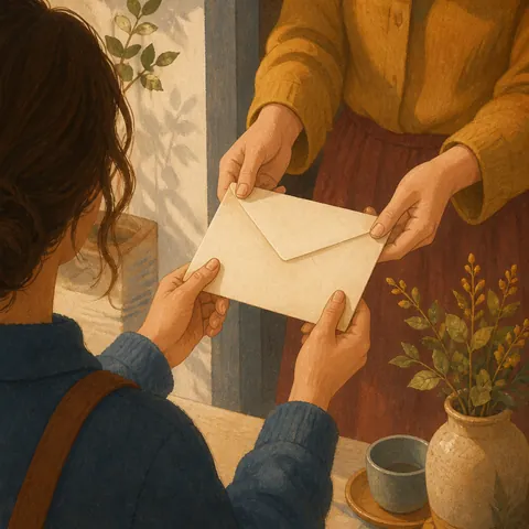 A friendly illustration showing to receive