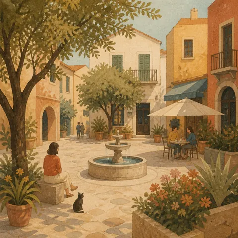 A friendly illustration showing place