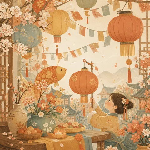 A friendly illustration showing festival