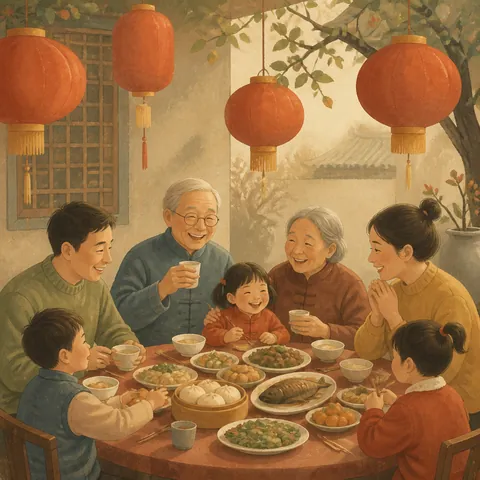 A friendly illustration showing to spend a festival