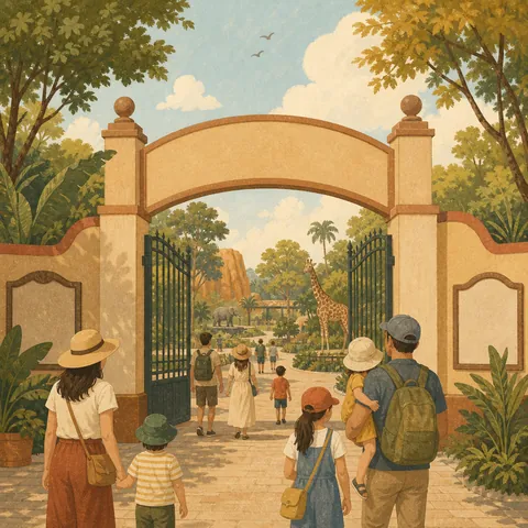 A friendly illustration showing zoo