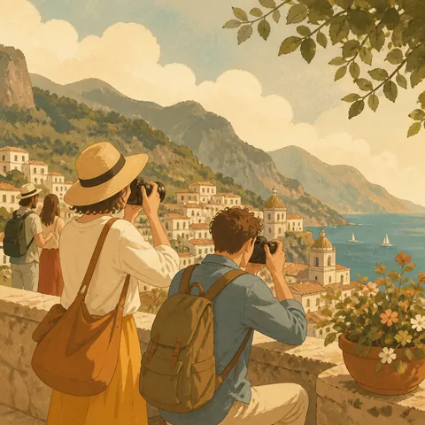 A friendly illustration showing tourist