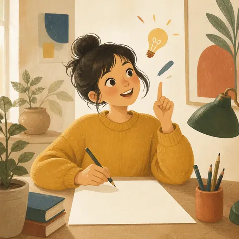 A friendly illustration showing clever