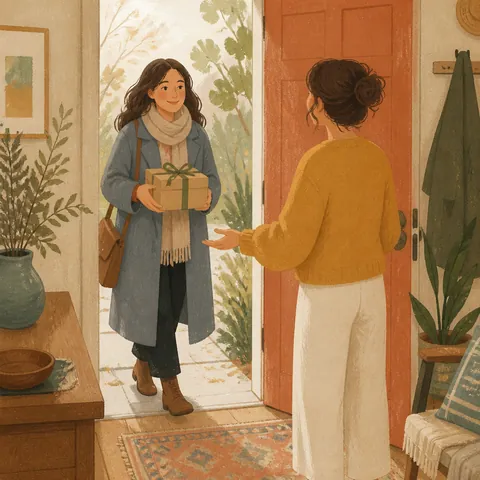 A friendly illustration showing to be a guest