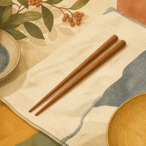 A friendly illustration showing chopsticks
